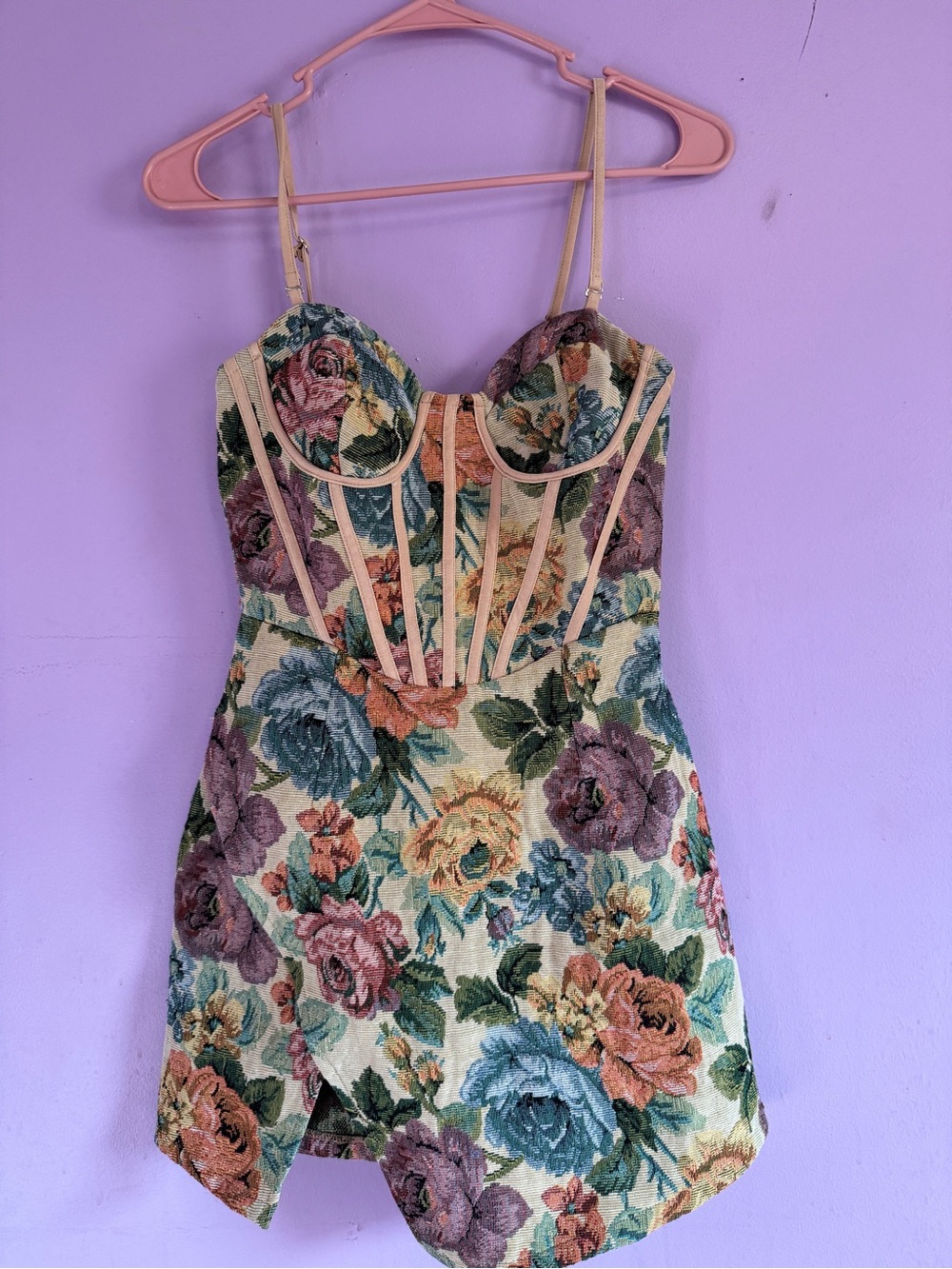 Floral Corset Mini Dress in Multicolor